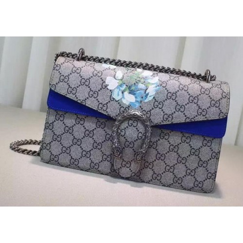 Gucci 400249 Borsa a tracolla in tela blu Dionysus GG Supreme