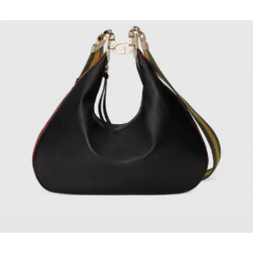 Borsa a tracolla grande Gucci Attache 702823 nera