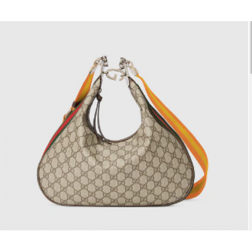 Borsa a tracolla grande Gucci Attache 702823 gialla