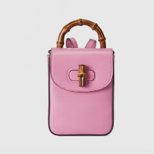 Mini borsa a mano Gucci Bamboo 702106 rosa