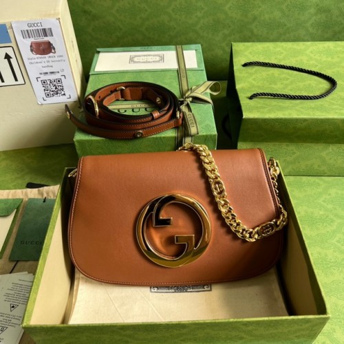 Borsa a tracolla Gucci Blondie 699268 marrone