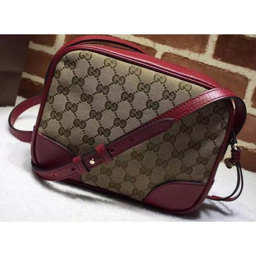 Borsa a tracolla mini in tela GG originale Gucci Bree 387360 Borgogna