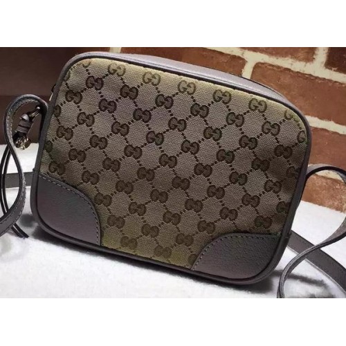 Borsa a tracolla mini in tela GG originale Gucci Bree 387360 grigia