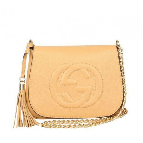 Pochette con custodia rigida in pelle di vitello Broadway Gucci 323191 Beige