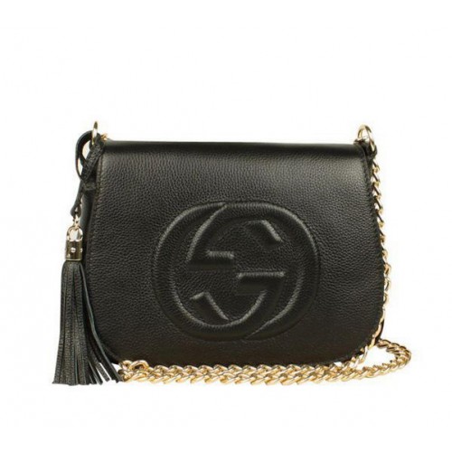 Pochette con custodia rigida in pelle di vitello Broadway Gucci 323191 nera