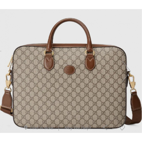 Borsa Gucci Business con Interlocking G 674140 Marrone