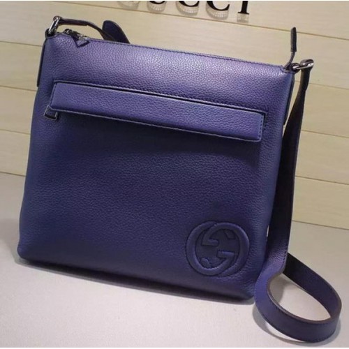 Borse Messenger in pelle di vitello GucciS 322059 Blu