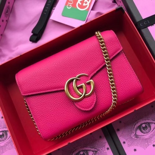 Borsa a tracolla in pelle di vitello Gucci 401232 pesca