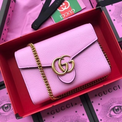 Borsa a tracolla in pelle di vitello Gucci 401232 Rosa