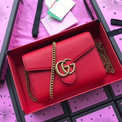 Borsa a tracolla in pelle di vitello Gucci 401232 rossa