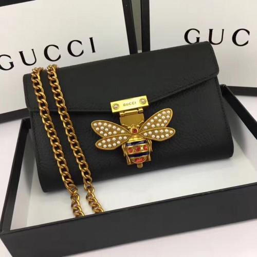 Borsa a tracolla in pelle di vitello Gucci 403326 nera
