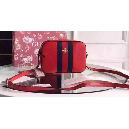 Borsa a tracolla in pelle di vitello Gucci 412008 rossa