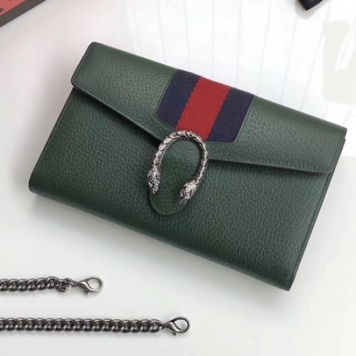 Borsa a tracolla in pelle di vitello Gucci 481377 verde
