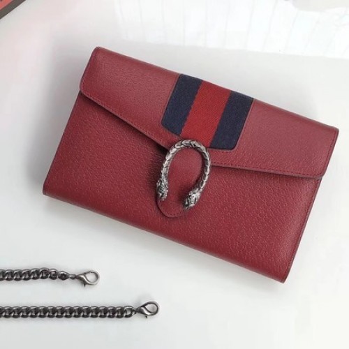 Borsa a tracolla in pelle di vitello Gucci 481377 rossa
