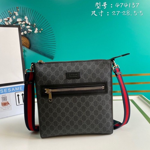 Borsa Messenger in tela Gucci 474137 nera