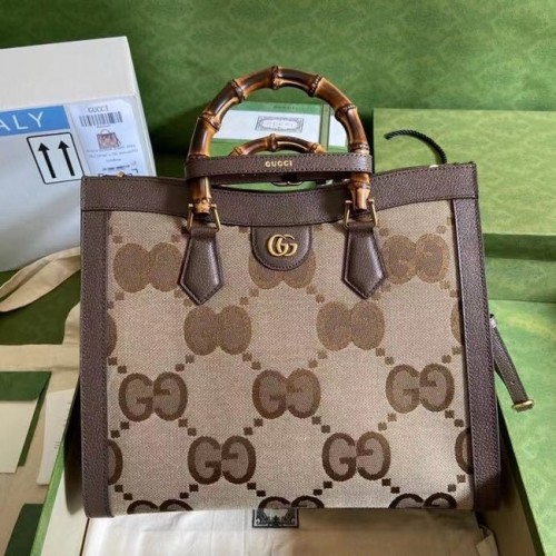 Borsa tote media Gucci Diana 655658 marrone