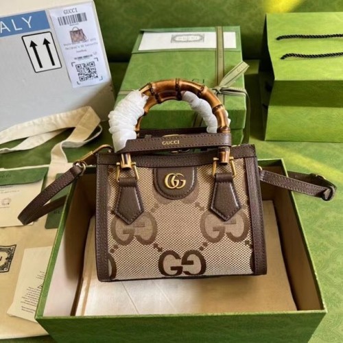 Mini borsa tote Gucci Diana 655661 marrone