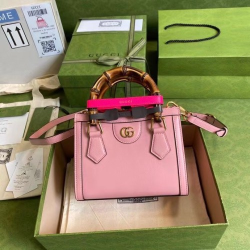 Borsa tote mini Gucci Diana 655661 rosa