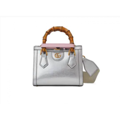 Borsa tote mini Gucci Diana 702732 Argento