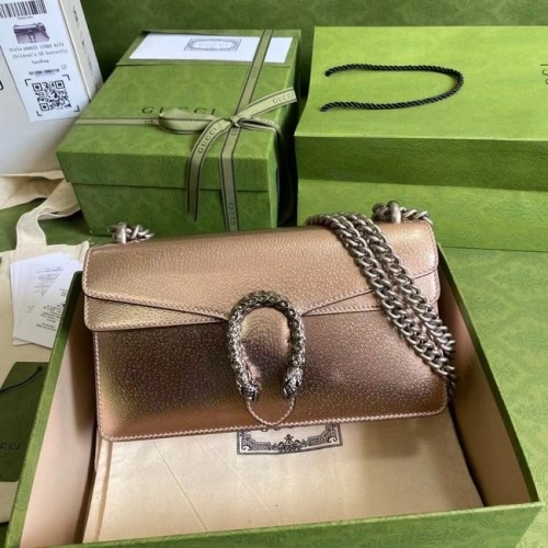 Borsa a tracolla in pelle Gucci Dionysus Blooms 499623 oro rosa