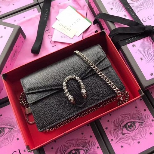 Borsa a tracolla in pelle di vitello Gucci Dionysus 476430 nera