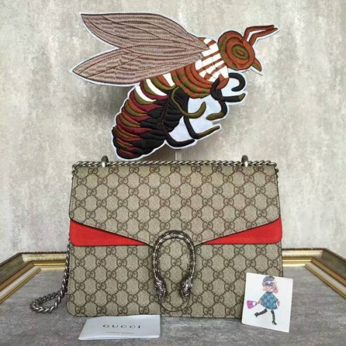 Borsa a tracolla in tela Gucci Dionysus GG 403348 rossa