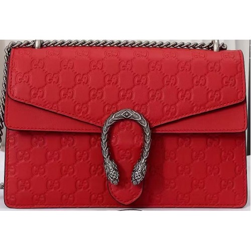 Borsa a tracolla in pelle originale Gucci Dionysus GG 400249C rossa