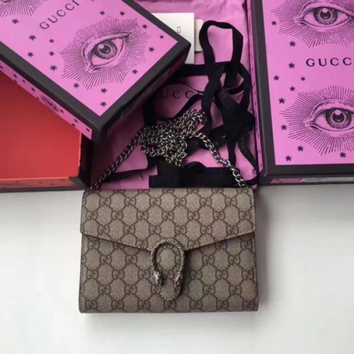 Borsa a tracolla Gucci Dionysus GG Supreme 401231 Albicocca e rosso