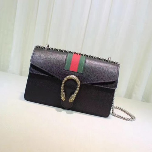 Borsa a tracolla in pelle Gucci Dionysus 400249 nera