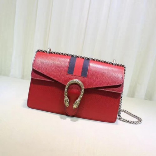 Borsa a tracolla in pelle Gucci Dionysus 400249 rossa