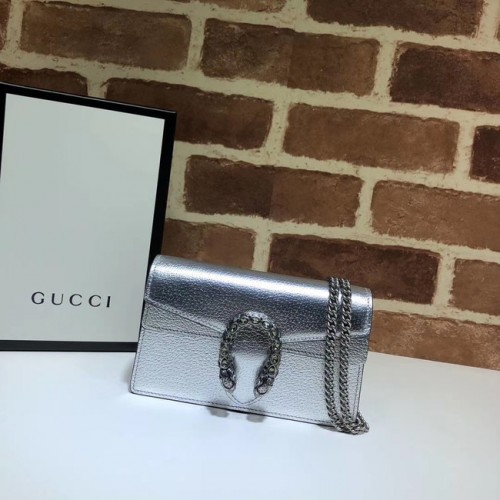 Gucci Dionysus Super mini borsa in pelle 476432 argento