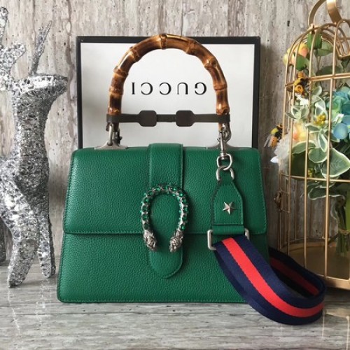 Borsa con manico superiore in pelle Gucci Dionysus 448075 verde