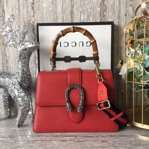 Borsa con manico superiore in pelle Gucci Dionysus 448075 rossa
