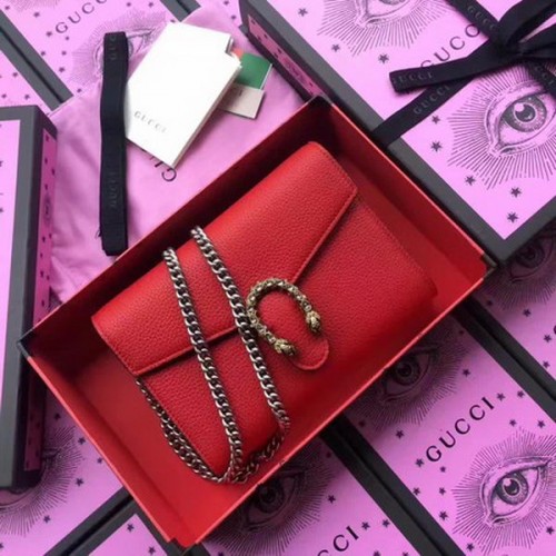 Mini borsa a catena in pelle Gucci Dionysus 401231 rossa