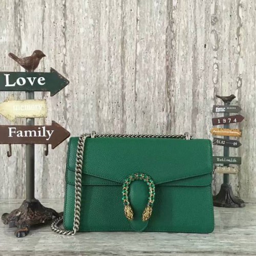 Borsa a tracolla media modello Gucci Dionysus Lichee 400249 verde