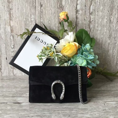 Borsa a tracolla mini in pelle scamosciata Gucci Dionysus 476432C nera