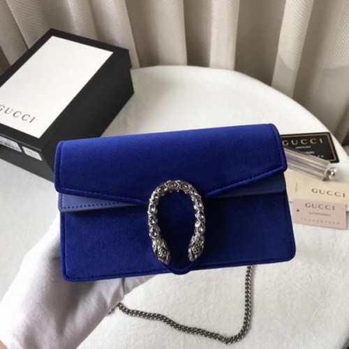 Borsa Gucci Dionysus Velvet Super mini 476432 Blu