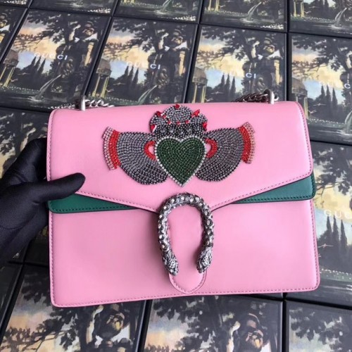 Borsa a tracolla media Gucci Dionysus 403348 rosa