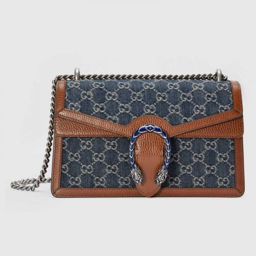 Borsa a tracolla piccola Gucci Dionysus 400249 Blu scuro