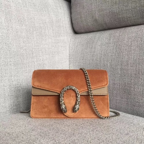 Borsa Gucci Dionysus super mini in velluto 476432 Taupe