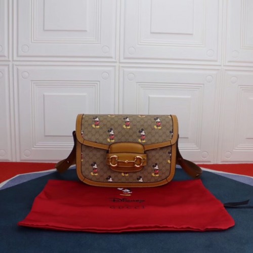 Borsa a tracolla piccola Gucci Disney x Topolino 602204 Marrone