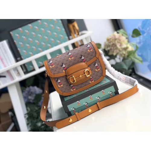 Borsa a tracolla piccola Gucci Disney x Topolino 602205 Marrone