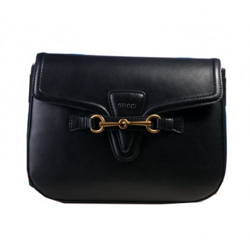 Borsa a tracolla in pelle nappa Gucci Emily 370835 nera