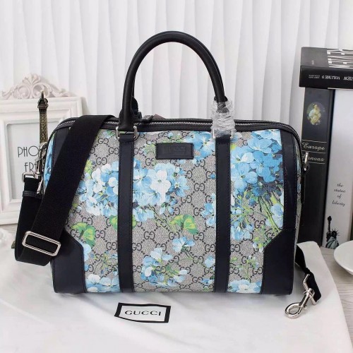 Borsa a tracolla in pelle di tela GG Gucci 17228 nera