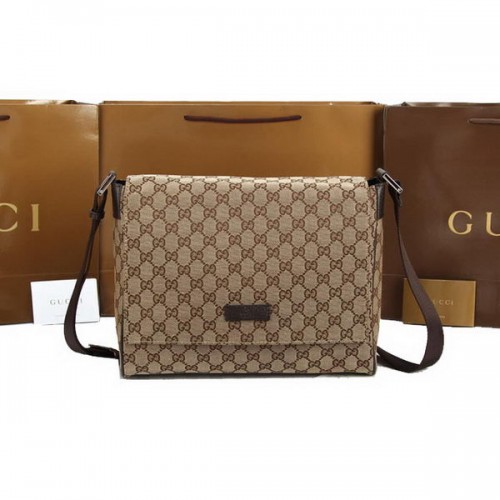Gucci Borsa a tracolla piccola in tela GG 146236 Albicocca