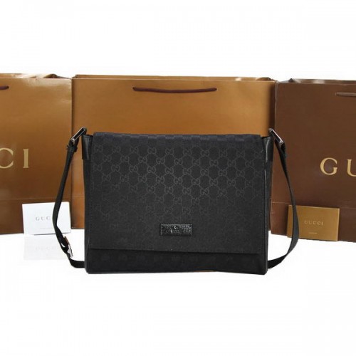 Borsa a tracolla piccola in tela Gucci GG 146236 nera