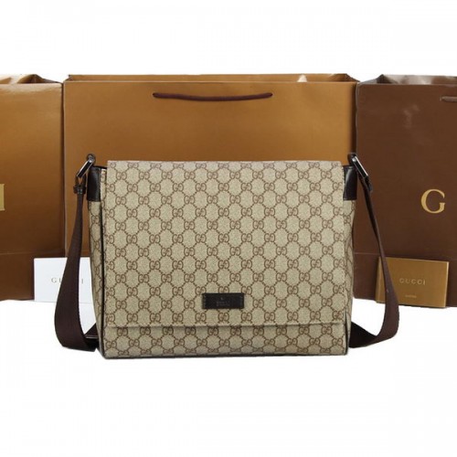 Borsa a tracolla piccola in tela GG Gucci 146236 Marrone