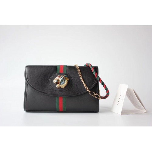 Borsa a tracolla in pelle GG Gucci 570145 nera