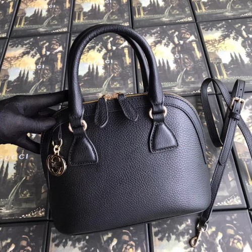 Borsa tote in pelle GG Gucci 449661 nera