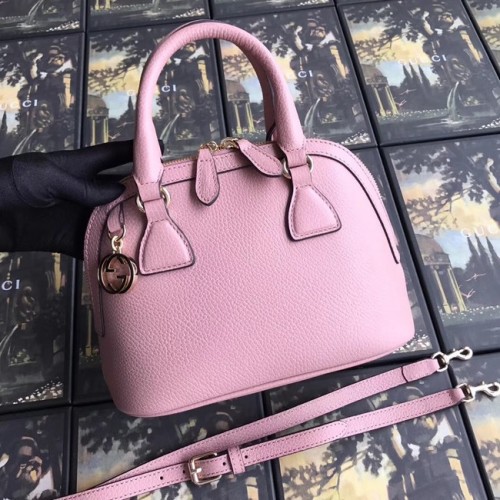 Borsa tote in pelle GG Gucci 449661 rosa